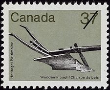 Timbre de 1983 - Charrue de bois - Timbre du Canada