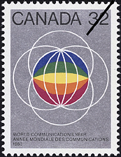 Timbre de 1983 - Année mondiale des communications, 1983 - Timbre du Canada