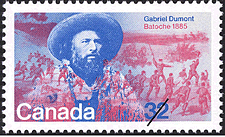 Timbre de 1985 - Gabriel Dumont, Batoche, 1885 - Timbre du Canada