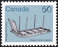 Timbre de 1985 - Traîne à bâtons - Timbre du Canada