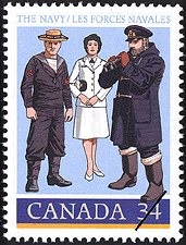 Timbre de 1985 - Les forces navales - Timbre du Canada
