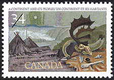 Un continent et ses habitants 1986 - Timbre du Canada