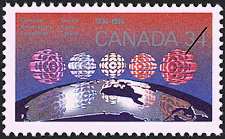 Timbre de 1986 - Société Radio-Canada, 1936-1986 - Timbre du Canada