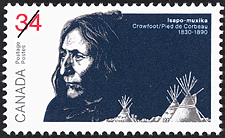 Crowfoot, 1830-1890, Isapo-muxika 1986 - Canadian stamp