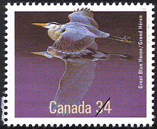 Timbre de 1986 - Grand Héron - Timbre du Canada