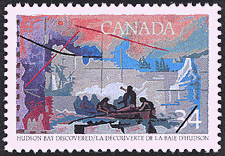 La découverte de la baie d'Hudson 1986 - Timbre du Canada