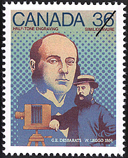 Timbre de 1987 - Similigravure, G.E. Desbarats, W. Leggo, 1869 - Timbre du Canada