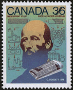 1987 - Newsprint Pulp, C. Fenerty, 1838 - Canadian stamp - Stamps of Canada