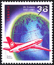 1987 - Air Canada, 1937-1987 - Canadian stamp - Stamps of Canada