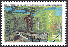Brûlé nears Lake Superior 1987 - Canadian stamp