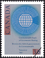 Timbre de 1987 - Réunion des chefs de gouvernement du Commonwealth, Vancouver, 1987 - Timbre du Canada