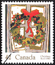Timbre de 1987 - Le houx - Timbre du Canada