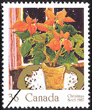 Timbre de 1987 - La poinsettie - Timbre du Canada