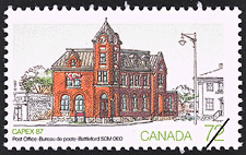 1987 - Post Office, Battleford, S0M 0E0 - Canadian stamp - Stamps of Canada