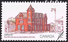 1987 - Post Office, Battleford, S0M 0E0 - Canadian stamp - Stamps of Canada