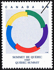 1987 - Québec Summit, 1987 - Canadian stamp - Stamps of Canada