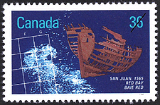 Timbre de 1987 - San Juan, 1565, Baie Red - Timbre du Canada