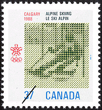 1988 - Alpine Skiing, Calgary, 1988 - Canadian stamp - Stamps of Canada