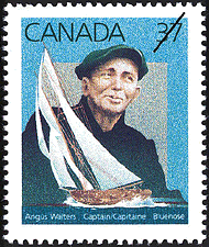 Timbre de 1988 - Angus Walters, Capitaine, Bluenose - Timbre du Canada