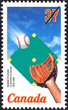 Baseball in Canada, 1838-1988 1988 - Canadian stamp