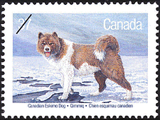 Canadian Eskimo Dog, Qimmiq 1988 - Canadian stamp