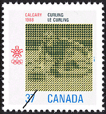 Timbre de 1988 - Le curling, Calgary, 1988  - Timbre du Canada