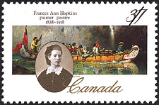Timbre de 1988 - Frances Anne Hopkins, Peintre, 1838-1919 - Timbre du Canada