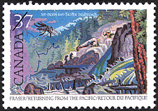 Timbre de 1988 - Fraser, Retour du Pacifique - Timbre du Canada