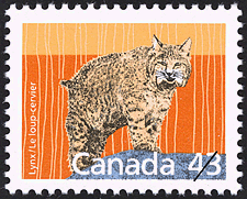 Timbre de 1988 - Le loup-cervier - Timbre du Canada