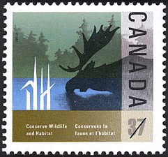 Moose 1988 - Canadian stamp