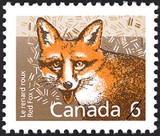 Timbre de 1988 - Le renard roux - Timbre du Canada