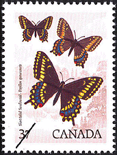 Timbre de 1988 - Papillon queue-courte - Timbre du Canada
