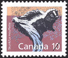 Timbre de 1988 - La mouffette - Timbre du Canada