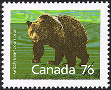 1989 - Grizzly Bear - Canadian stamp - Stamps of Canada