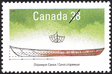 1989 - Chipewyan Canoe - Canadian stamp - Stamps of Canada