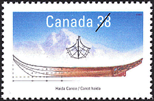 Timbre de 1989 - Canot haïda - Timbre du Canada