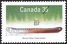 1989 - Micmac Canoe - Canadian stamp - Stamps of Canada
