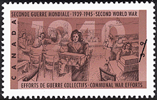 Home Front - Communal War Efforts 1990 - Canadian stamp