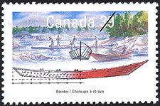 Timbre de 1990 - Chaloupe à étrave - Timbre du Canada