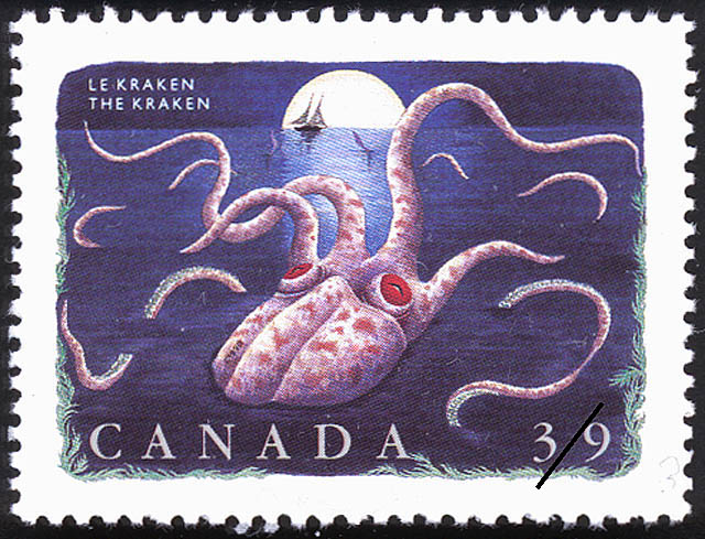 Philacanada - Le Kraken - 39 cents 1990 - Timbre du Canada - Valeur des timbres du Canada