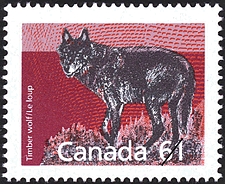 Timbre de 1990 - Le loup - Timbre du Canada