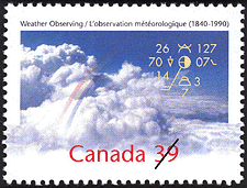 1990 - Weather Observing, 1840-1990 - Canadian stamp - Stamps of Canada
