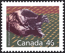 1990 - Wolverine - Canadian stamp - Stamps of Canada