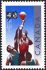 1991 - Basketball, 1891-1991 - Canadian stamp - Stamps of Canada