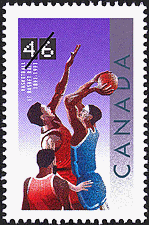 Timbre de 1991 - Le basket-ball, 1891-1991 - Timbre du Canada