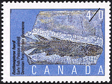 Eusthenopteron foordi, Early Fish, Devonian Period 1991 - Canadian stamp