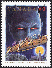 Timbre de 1991 - La chasse-galerie - Timbre du Canada